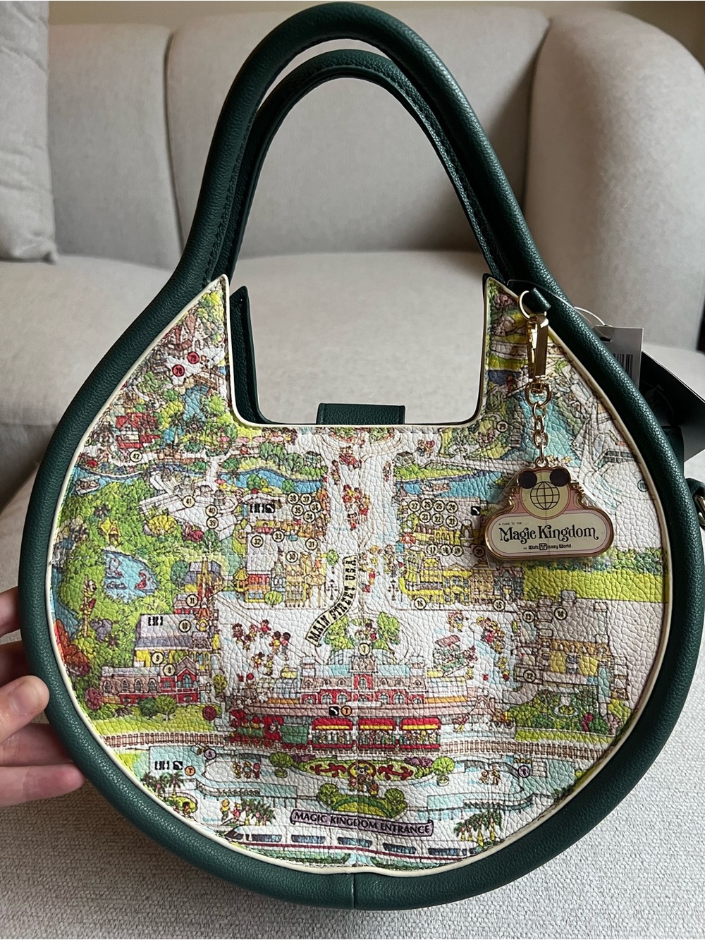 NWT Disney Magic Kingdom Map Print Handle Bag/Cross Body Bag